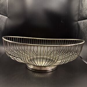 Antique Leonard Silver Plated Wire Bread / Fruit Basket